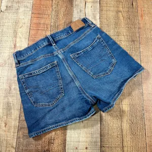 American Eagle Size 00 Blue Cotton Strigid High Rise Denim Jean Shorts thumbnail 4