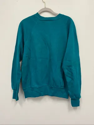 Vintage Mervyn's Teal Crewneck Sweater - Graphic Bear Fitness Design size L thumbnail 3