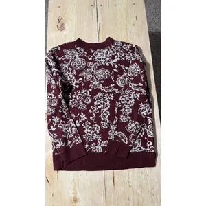 DR2 by Daniel Rainn Burgundy Floral Crewneck Sweater‎ Womens Large thumbnail 4