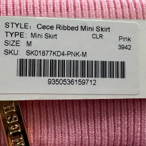NWT Meshki CeCe Pink Ribbed Knit Mini Skirt, size M Barbiecore boho Y2K ballet thumbnail 6