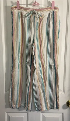Per Se Pastel Multistripe Drawstring Lounge Pants thumbnail 1