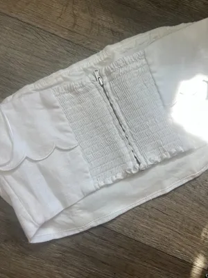 Reformation Lizzi Crop Linen Top White - Size 2 thumbnail 10