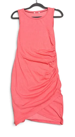 Leith Pink Ruched Tulip Midi Dress Size Small thumbnail 1