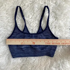 Under Armour Navy Blue Heather Sports Bra Activewear Gym Workout thumbnail 5