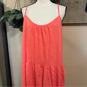 All in Favor Coral Sleeveless Summer Dress thumbnail 2