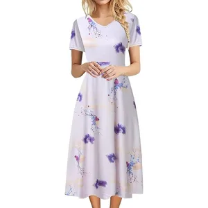 NWT ~ Women's Summer Floral Short Sleeve Flowy Casual Dress ~ Size XL (Medium?) thumbnail 3