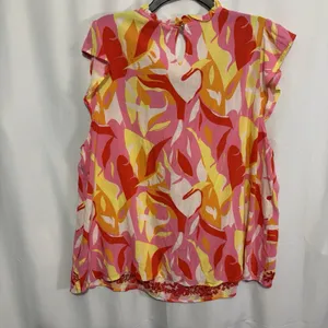 Savanna Jane Tunic Top Womens 2X Orange Abstract Floral Embroidered Boho Rayon thumbnail 7