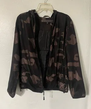 Hooded camo zip up thumbnail 1