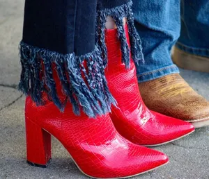 Women’s red booties Size 7 thumbnail 1