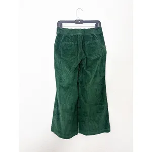 Pact Organic Cotton Corduroy Wide Leg Cropped Pants Size Small Green thumbnail 13
