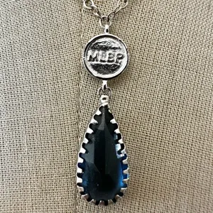 New York Yankees MLBP Necklace with Blue Crystal Drop thumbnail 2