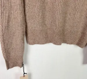 NWT Ruffle Shoulder Crewneck Sweater Oatmeal Size Small S NEW thumbnail 11