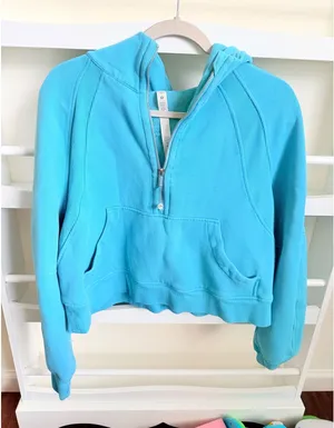 Lululemon Scuba Oversized Half Zip Hoodie Turquoise thumbnail 1