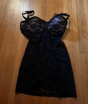 Adore Me Molded Cup Bodycon Ribbon & Lace Babydoll, Size XL thumbnail 1