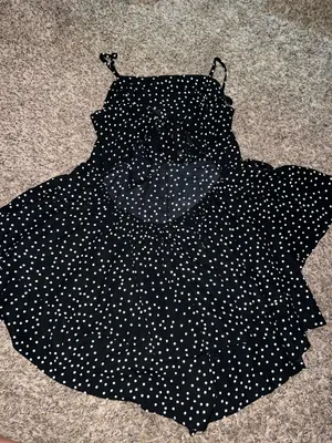Black polka dot dress Size L thumbnail 2