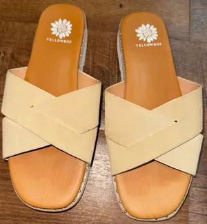Yellow Box Women’s Hemes Slide Sandal Size 10, Taupe Without Box thumbnail 2