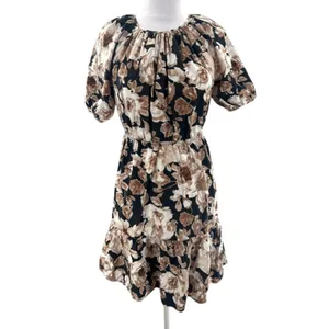 Rails‎ Khloe Floral Knee Length Shift Dress Sepia Roses Sz XS thumbnail 4