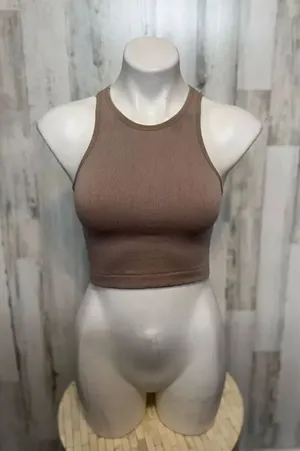 Essentials Brown crop top Brown thumbnail 1