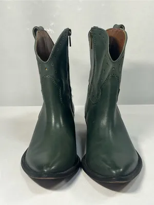 Lucky Brand Women’s Chantilly Leather Western Pointed Toe Ankle Boots 10M thumbnail 2