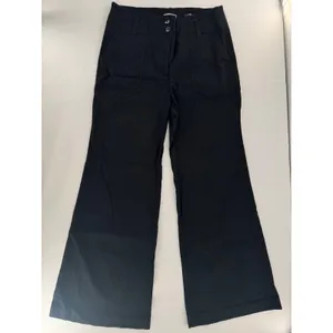 Anthropologie Maeve The Naomi Pants Sz 12 Black High Rise Wide Leg Utility thumbnail 2
