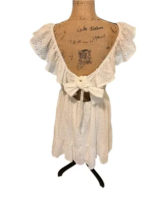 Altar’d State White Eyelet Mini Dress Women's Size L NWT thumbnail 7
