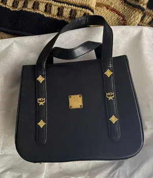 MCM Black Leather Satchel with Gold Hardware thumbnail 1