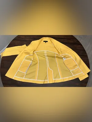 Rag & Bone Bonnie Wool Blend Yellow Blazer Jacket Size 6-Spots thumbnail 9