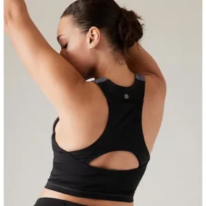 Athleta M Conscious Train Pocket Crop Bra Medium Cup D-DD Purple Black thumbnail 6
