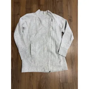 Lululemon Back To‎ It Wrap Fleece Jacket Sweater Athleisure Neutral Gray Comfy thumbnail 3
