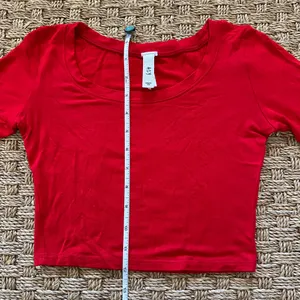 Bright Red Long Sleeve Scoop Neck Fitted Crop Top thumbnail 7