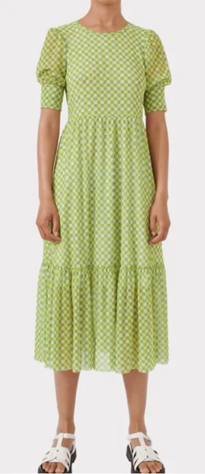 BAUM UND PFERDGARTEN Jocelyn Checkered Maxi‎ Dress Green Size XS thumbnail 1