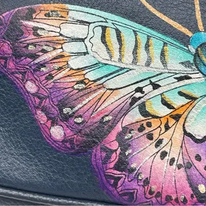 New Anuschka Hand Painted Leather RFID Camera Crossbody Bag Magical Wings thumbnail 8