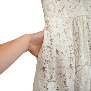 Lulus Love Poem White Lace Mini Dress V-Neck Fit & Flare Pockets‎ Bridal Shower thumbnail 5