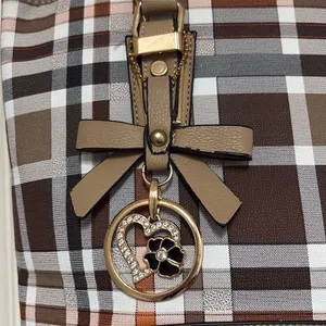 Kate Hill Brown Plaid Crossbody Shoulder‎ Convertible Adjustable Handbag Purse thumbnail 3