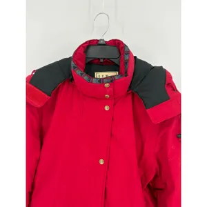 VTG L.L. Bean Penobscot Parka Medium Petite Red Goose‎ Down Hooded Jacket Coat thumbnail 7