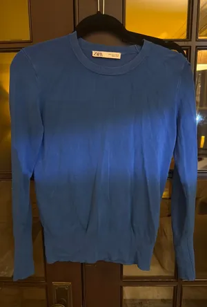 ZARA Long Sleeve Blue Sweater thumbnail 1