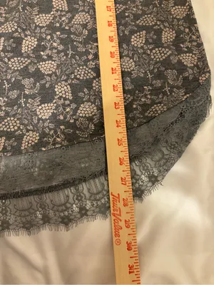 Lauren Conrad L Floral Lace Trim Tie Back Long Sleeve Top thumbnail 4