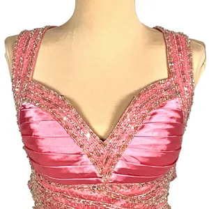 Glamorous New Pageant Prom Gown Sweetheart Neck Jeweled Pink Size 6 Glam A-line thumbnail 5