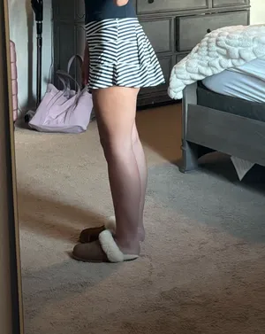 Altar'd State Blue and White Stripe Skort thumbnail 2