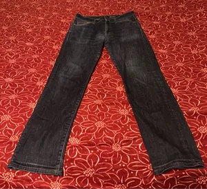 7 For All Mankind Slim Straight Stretch Denim Jeans Blue Dark Wash 5-Pocket thumbnail 1