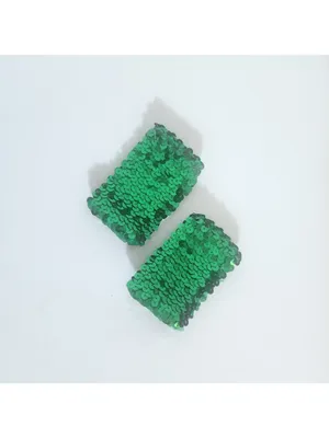 Designs for Dance Green Costume Set Cropped Tank Sequin Arm Covers Size Medium thumbnail 2