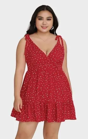 Bloom Chic Red Polka Dot Dress  thumbnail 1