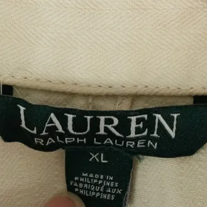 Lauren Ralph Lauren Jacket Womens XL Beige Herringbone Military Utility‎ Cotton thumbnail 7