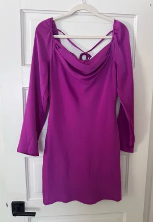 Mod On Trend Long Sleeve Silk Dress thumbnail 1