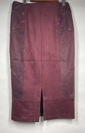 Red burgundy Snake skin MIDI skirt thumbnail 1