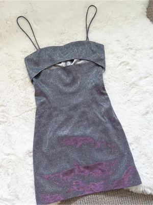 Mistress Rocks Iridescent Purple Bodycon Mini Dress XS - Silver thumbnail 4