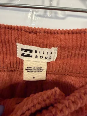 Rust Corduroy Billabong High-Waist‎ Wide-Leg Pants thumbnail 2