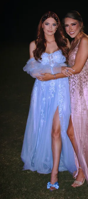 Tulle Evening Gown Blue Size 4 thumbnail 1