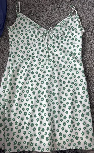 Blue Blush Dress Green and White thumbnail 1