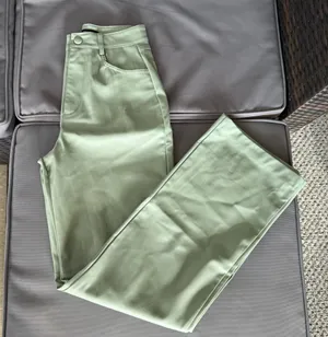 Zara Light Green Leather Pants thumbnail 2
